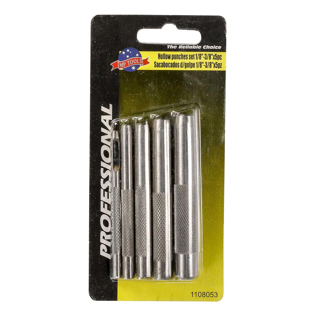 SACABOCADOS DE GOLPE JUEGO 1/8A3/8&quot;