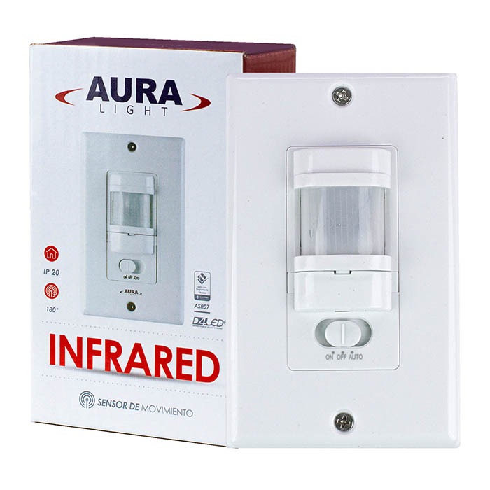 SENSOR MOVIMIENTO 180° AURA PARED 2 CABLES