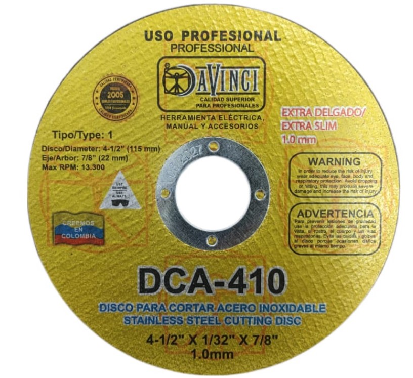 DISCO CORTE METAL 4 1/2&quot; DAVINCI